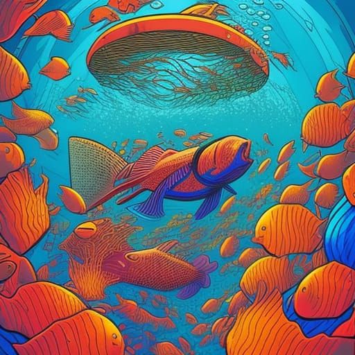 Vibrant Underwater Mariana Trench Life