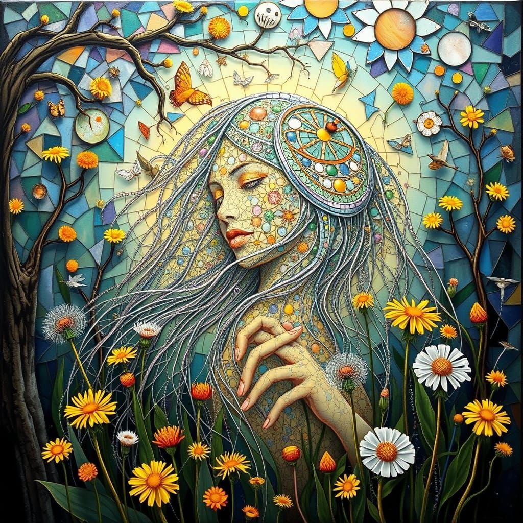 Psychedelic Sacred Geometry Utopia in Hieronymus Bosch Style