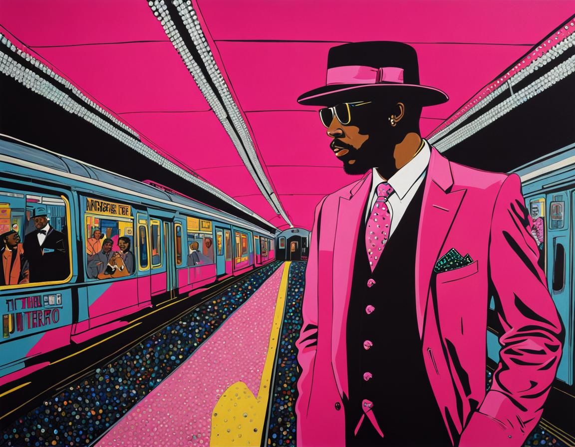 Pink Fur Hip-Hop Legend in Urban Metro Style