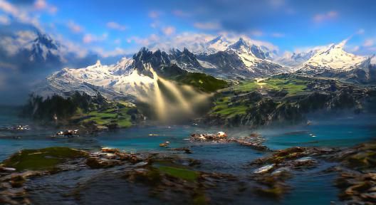 Swiss Alps Meet the Sea: 8K Concept Art