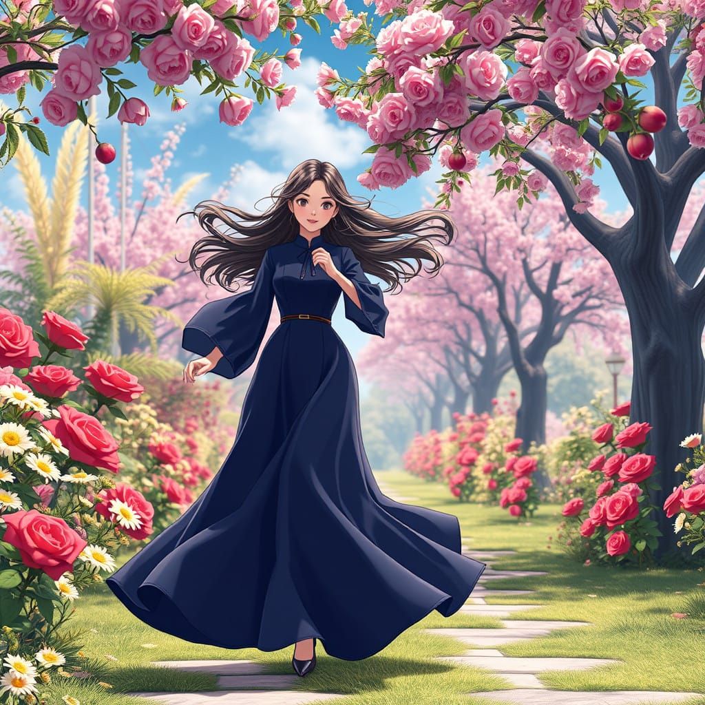 Ethereal Garden Siren in Anime-Inspired 3D Art