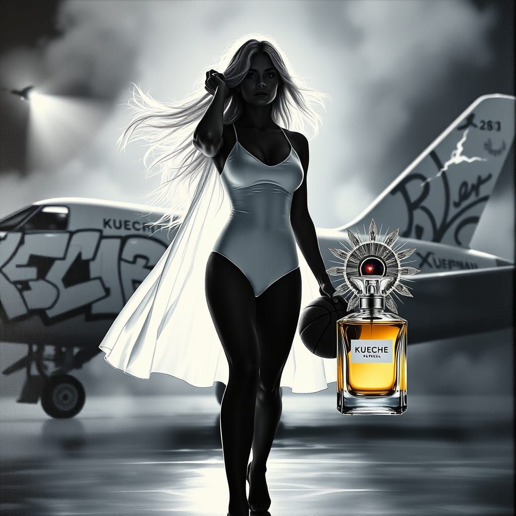 Cinematic Black and White Acrylic Painting