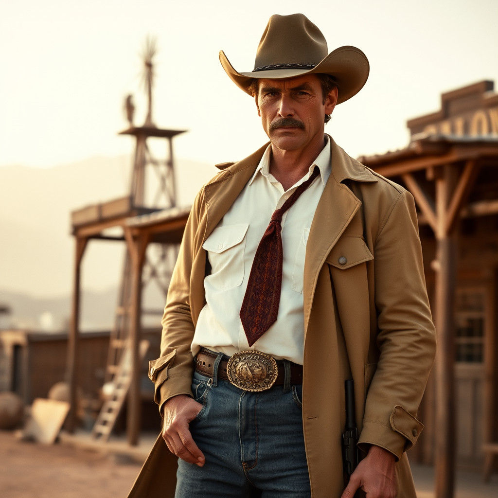 Vintage Cowboy in the Old West, Cinematic Film Still