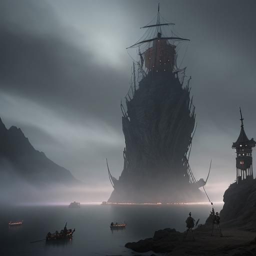 Pikemen Training on Mysterious Island at Night