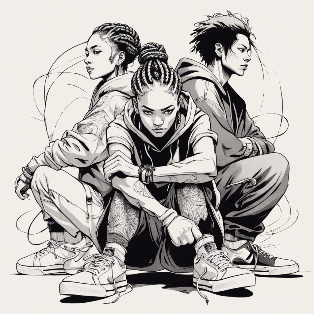 three urban characters...