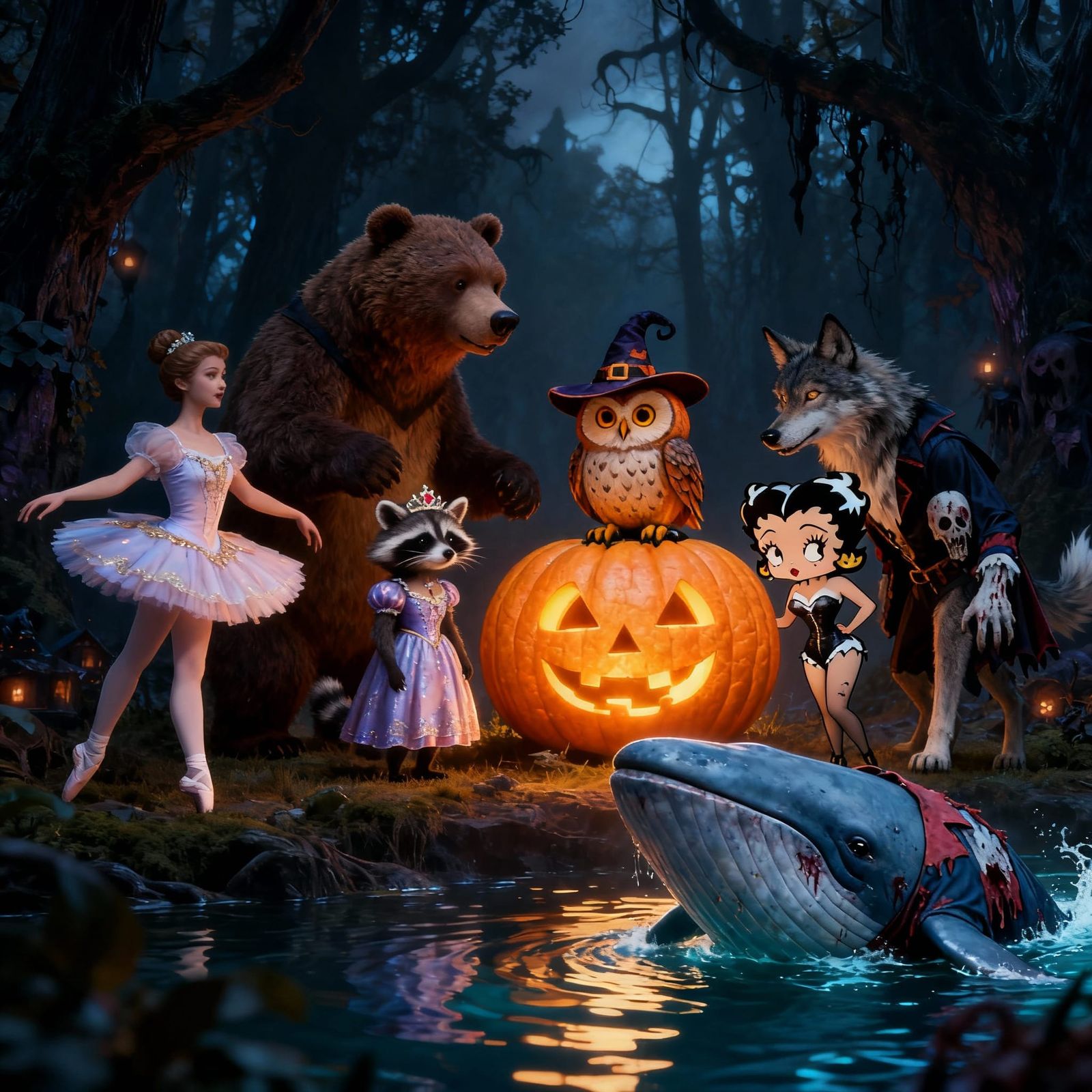 Forest Animals in Whimsical Halloween Costumes