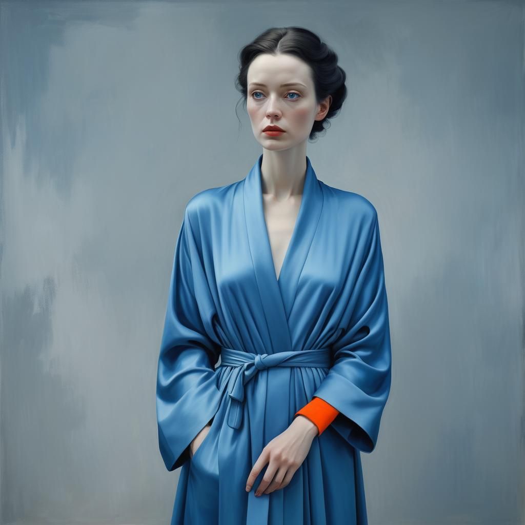 Monochromatic Portrait of Hopelessness in Evocative Style