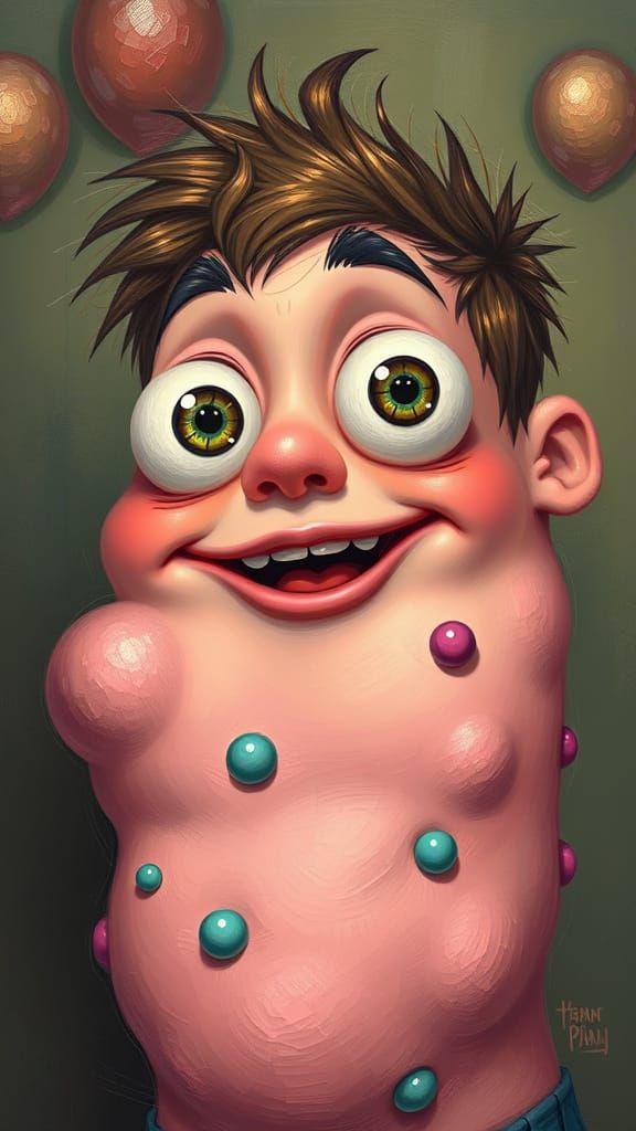 Gigantic, Laughing, Pixelated Portrait