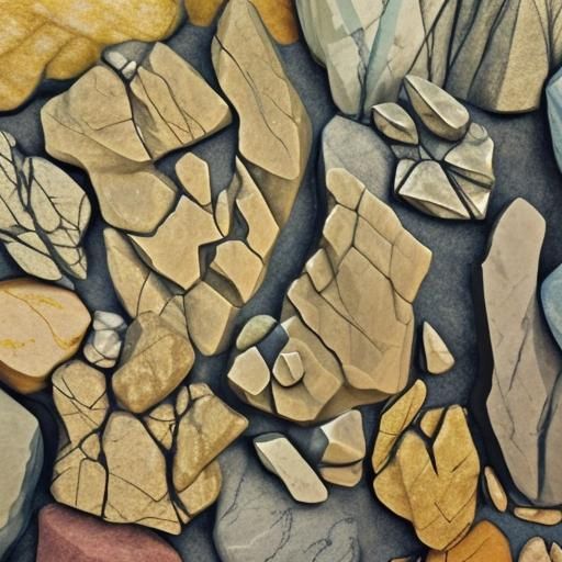 Detailed 3D Rendering of Various Rocks and Stones