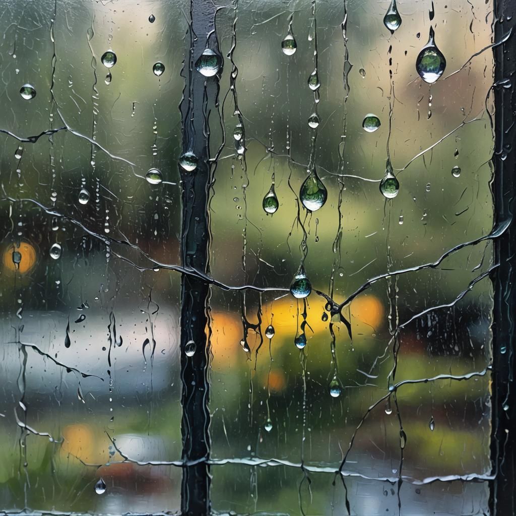 Raindrops on Glass: An Expressionist Painting
