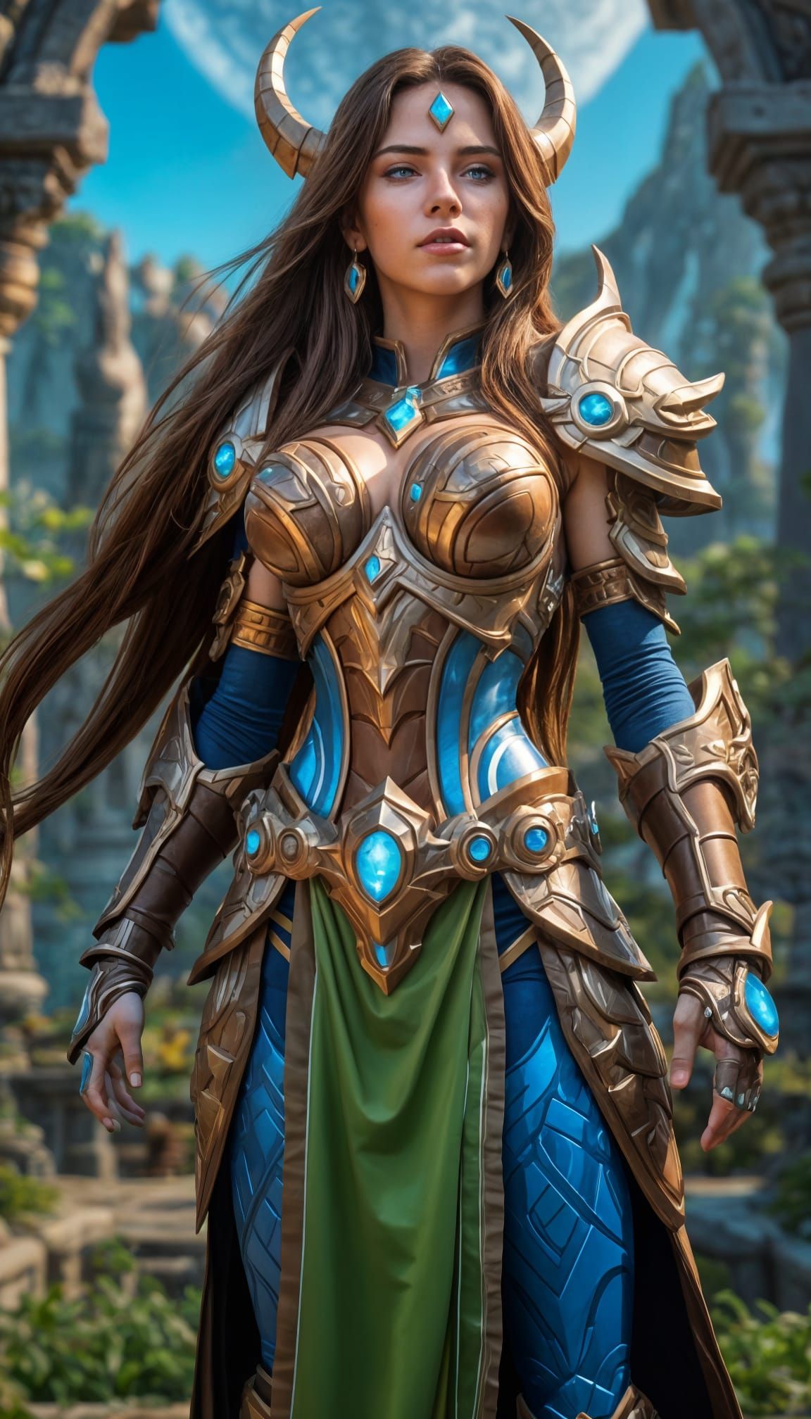 Goddess of Nature in Celestial Armor, Warcraft Style