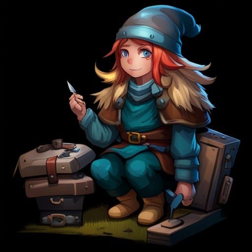 Gnome Artificer with Red Hair: Fantasy Character