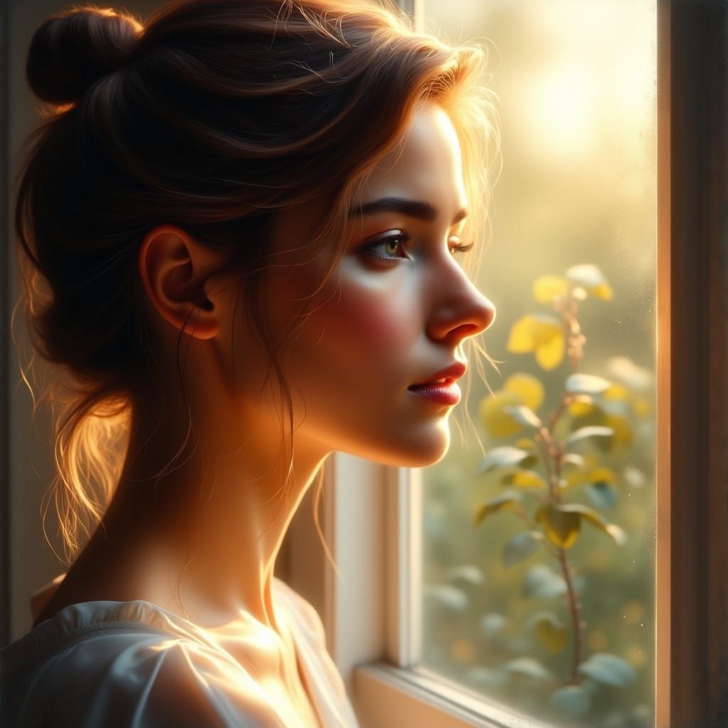 Hyperrealistic Portrait with Soft Light and Intricate Detail...