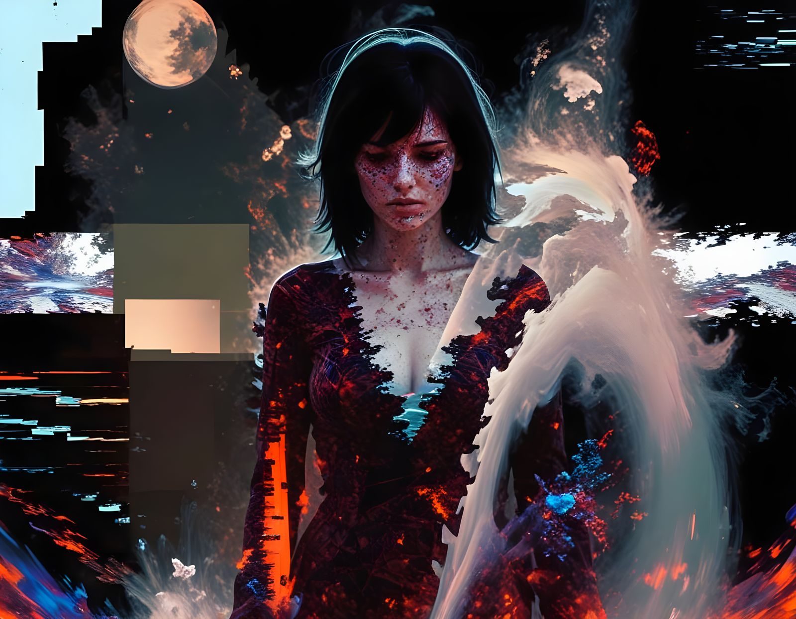 Digital Decay in Cyberpunk Aesthetic