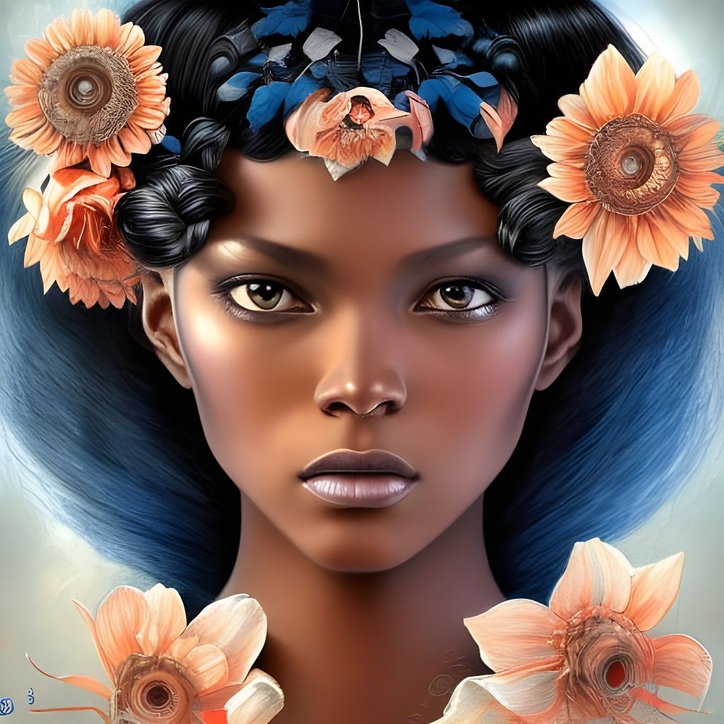 Neo-Victorian Black Beauty in Jacek Malczewski Style