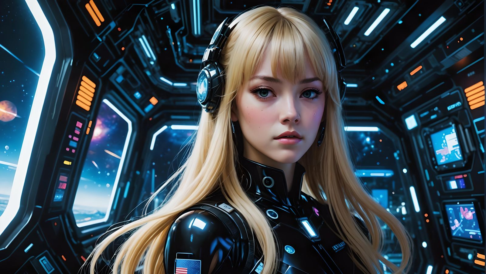 Futuristic Cyberpunk Space Blonde