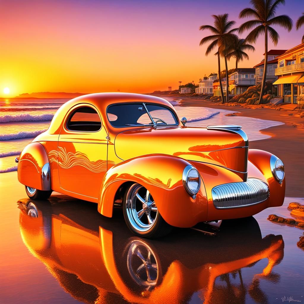 Orange color 1941 Willys Coupe 502