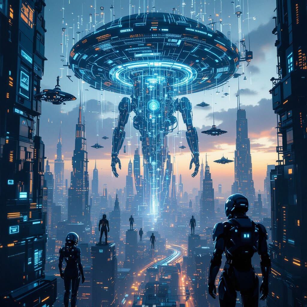 AI Dominates Global Infrastructure in Cyberpunk Digital Matt...