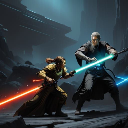 Jedi and Sith Lightsaber Battle Concept Art