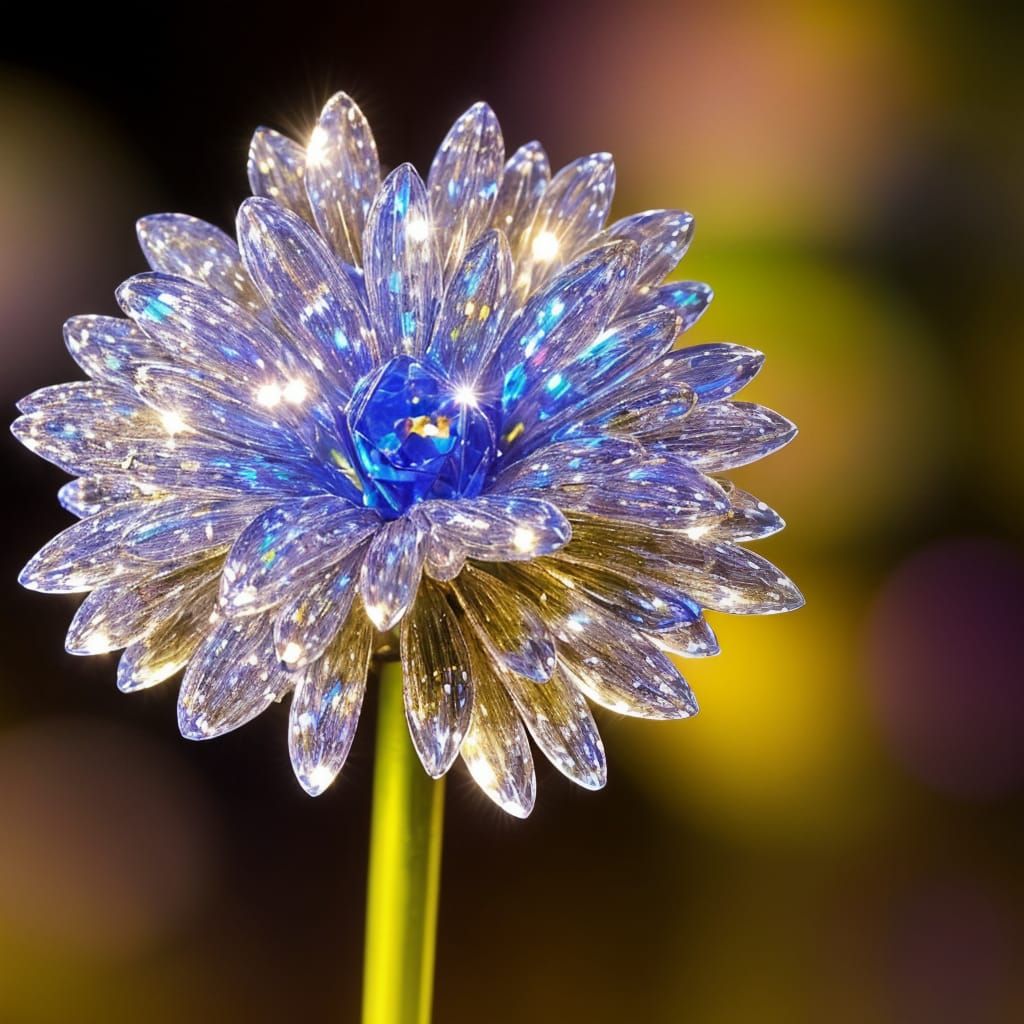 Sparkling Crystal Daisy in Intricate Detail