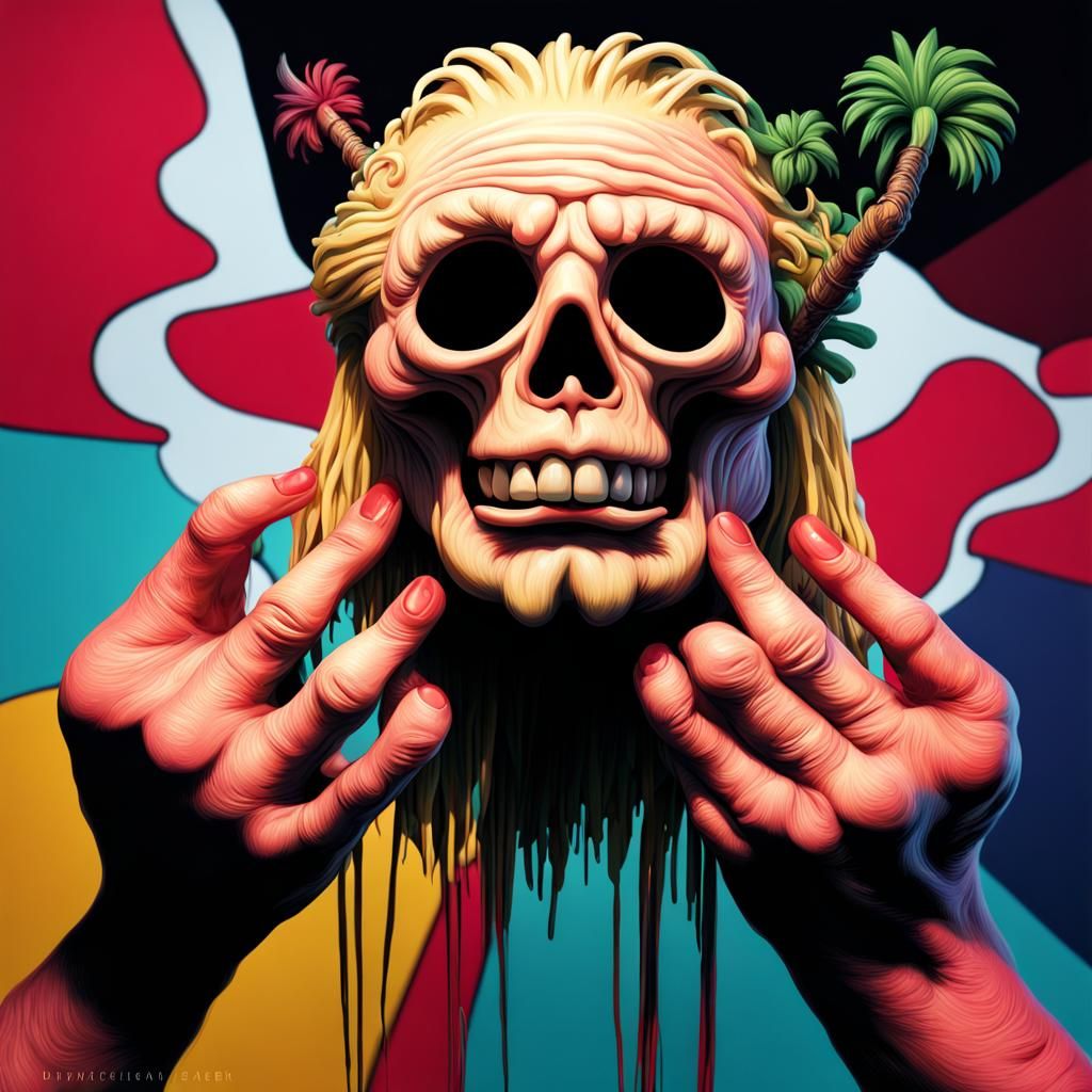 Candy Art Clock: Whimsical Shrunken Head in Candyland