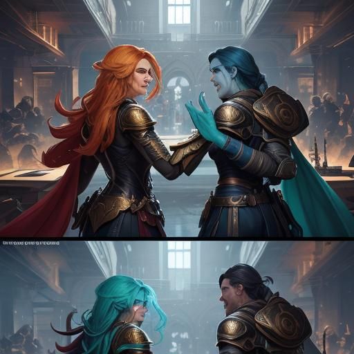 Happy Business Team in Modern Office, Splash Art