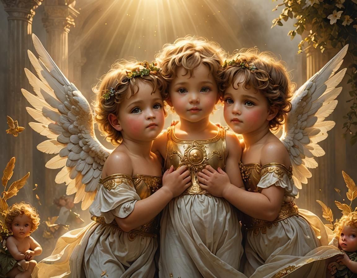 Cherubs Celebrate Marriage in Fantasy Art