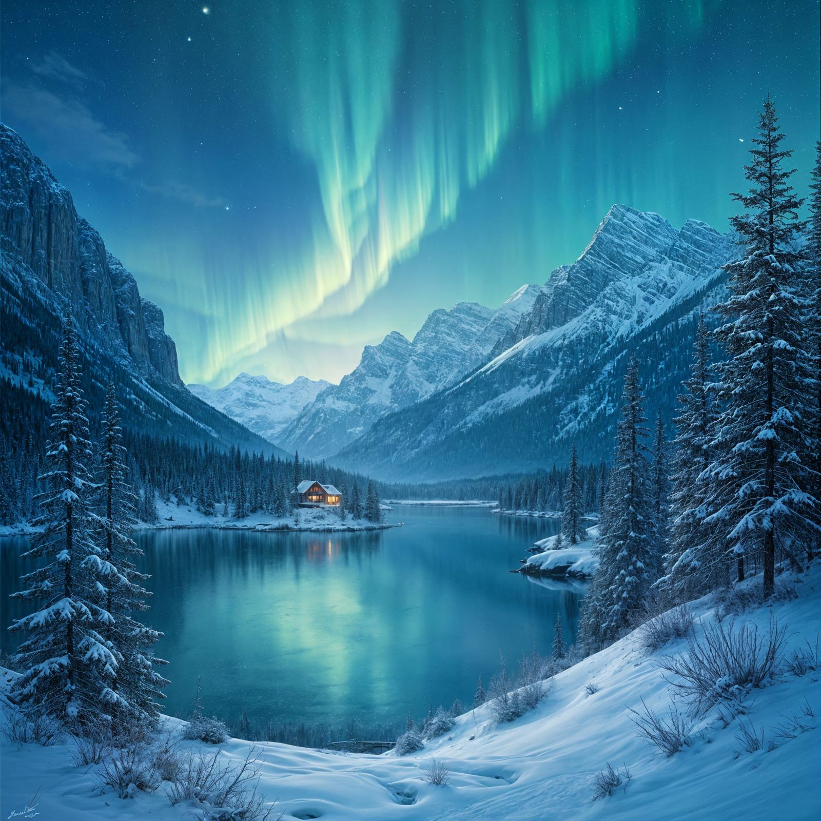 Winter Night Australis in High Contrast