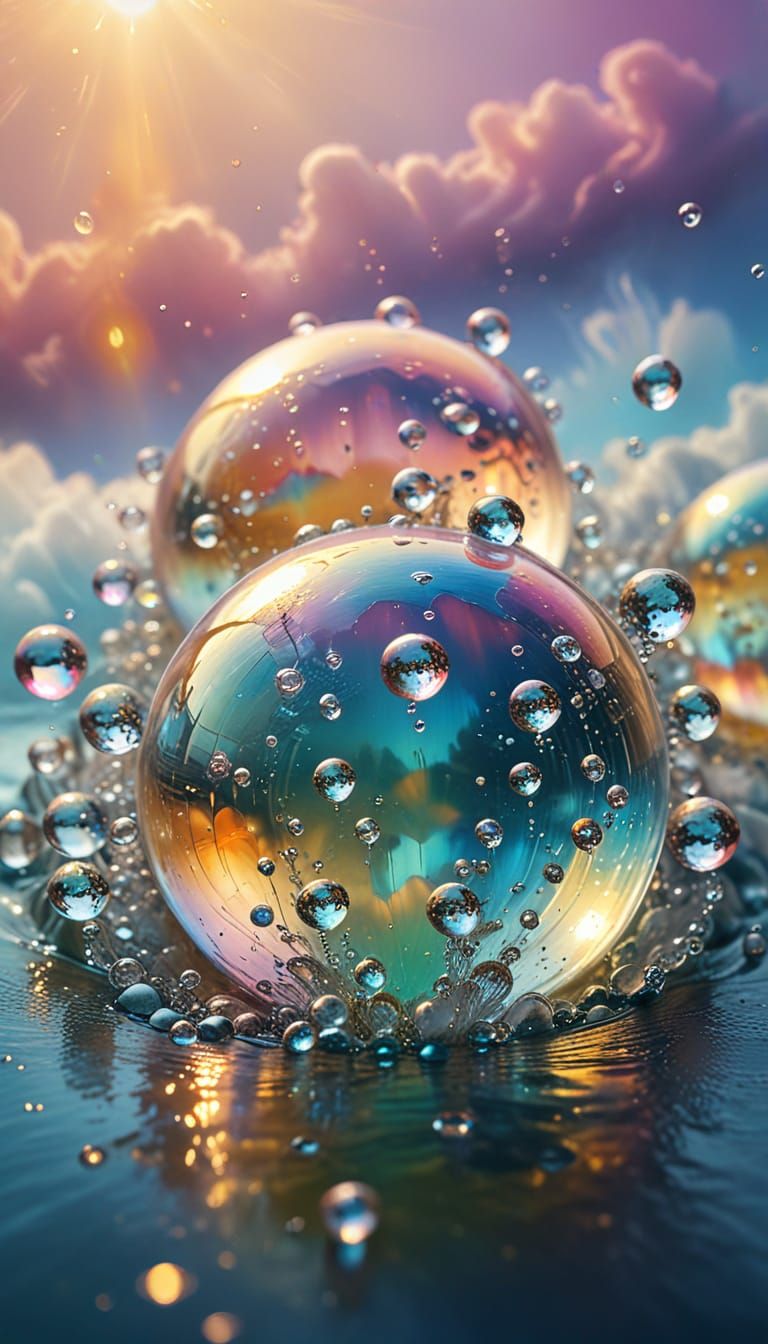 Diamond Bubble in Sea: Surreal Macro Photography