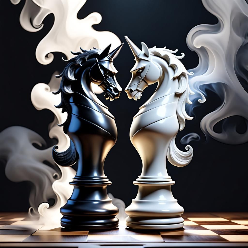 Yin and Yang: Chess Knights in Opposition