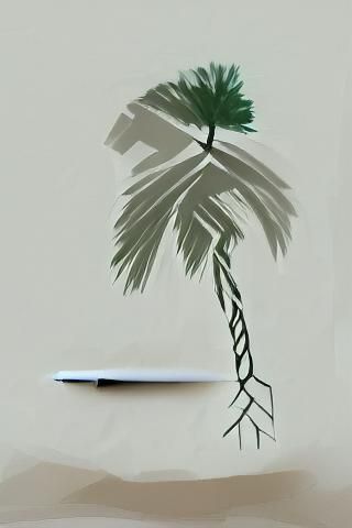 Tropical Palm Tree Under Azure Sky