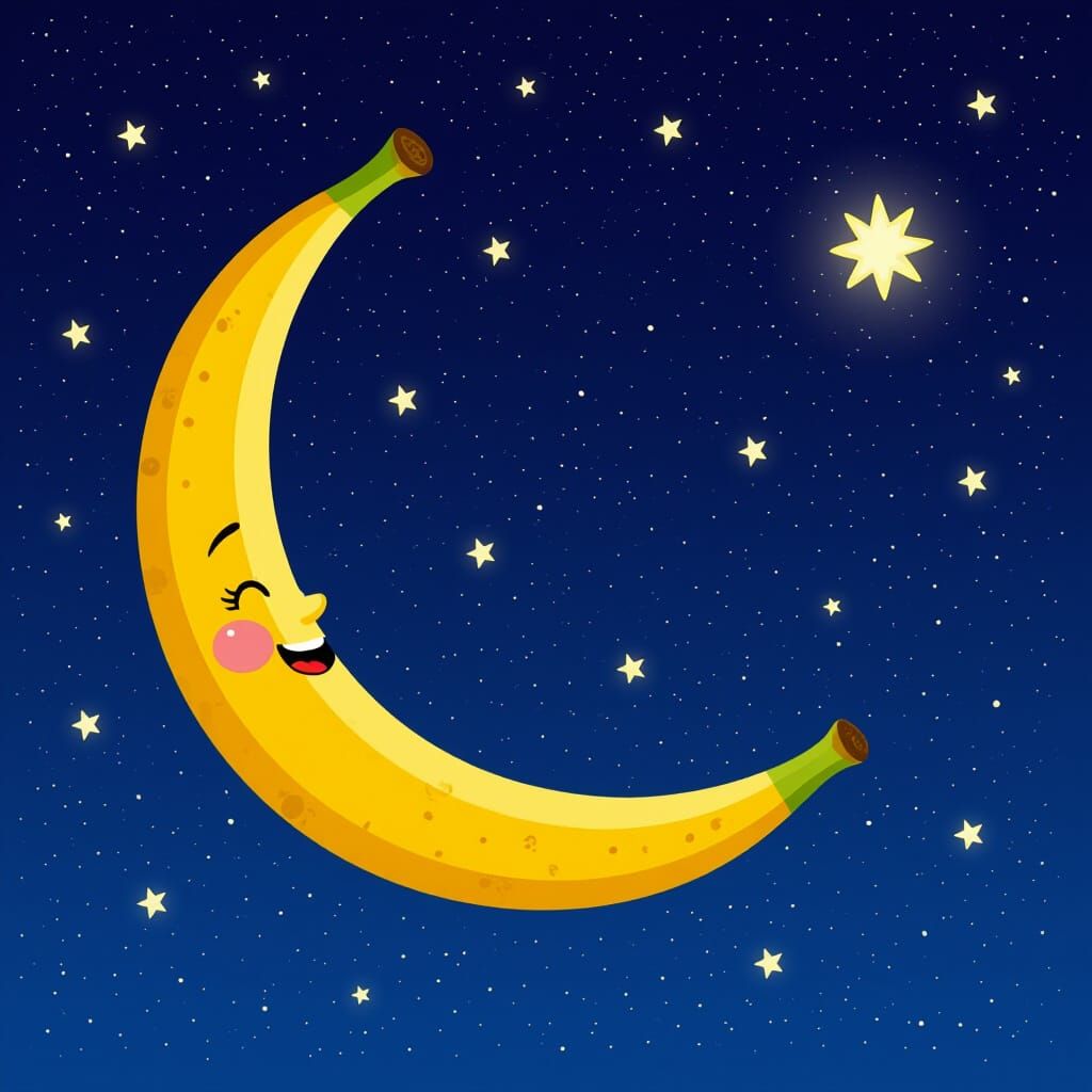 banana moon is shinin' in the sky