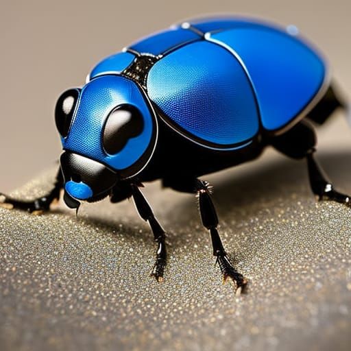 Beetle as Blue Beetle for Halloween: Hyperrealistic Photo