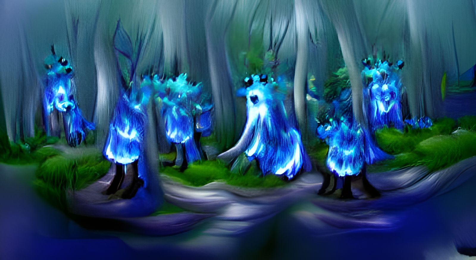 Glowing Blue Spirit Forest