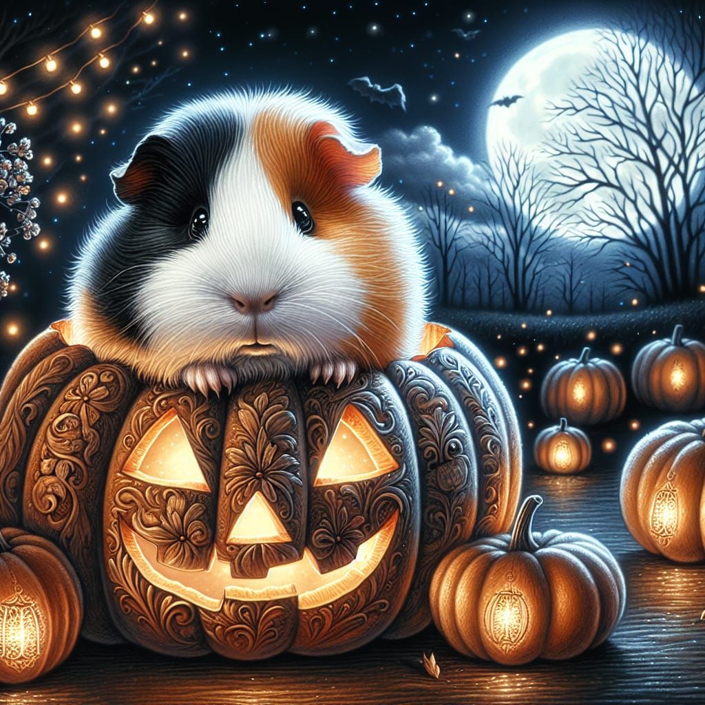 Guinea Pig's Halloween: A Cosy Pumpkin Night