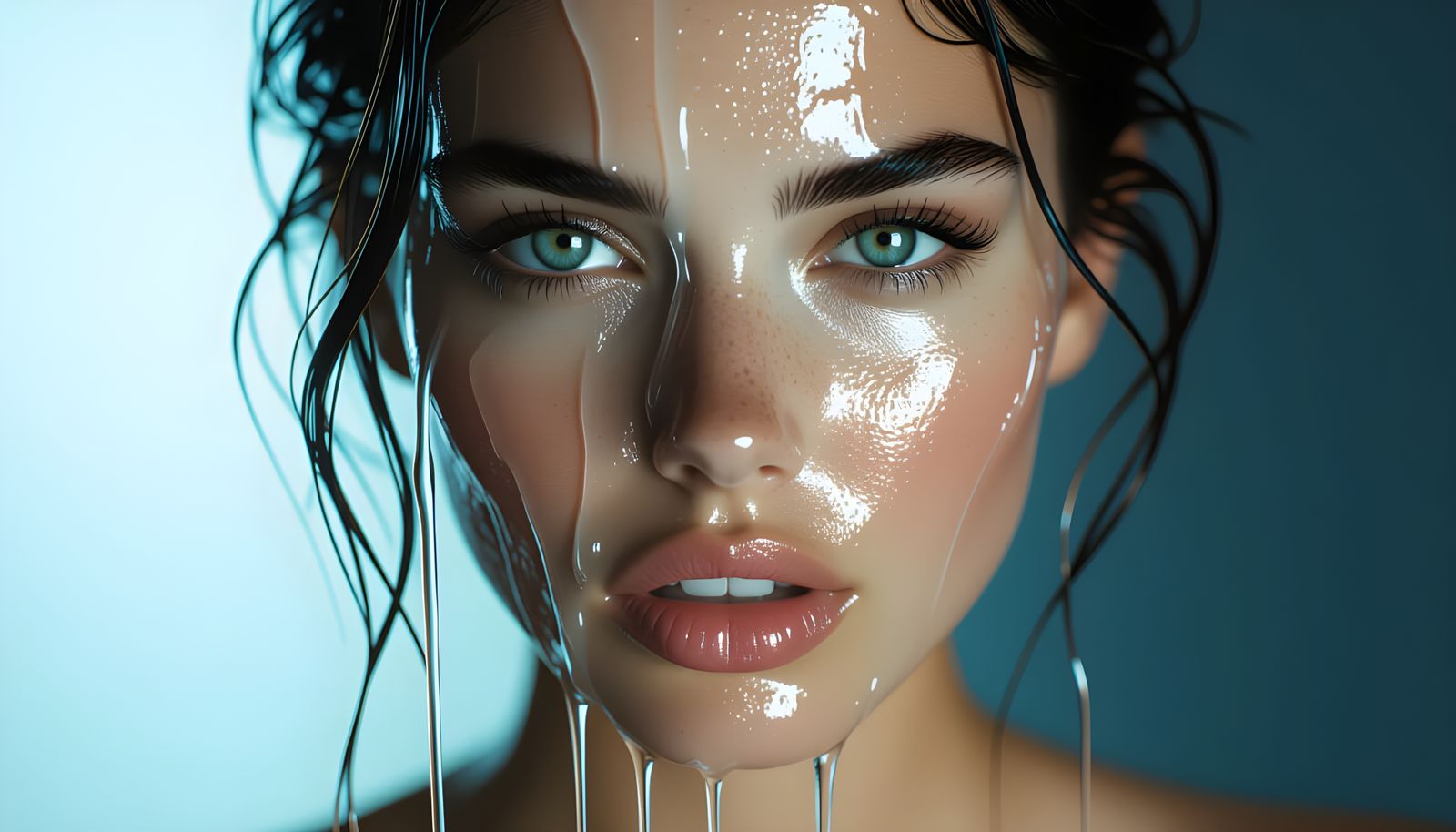 Woman's Face Melts Like Liquid in Hyperrealistic HDR