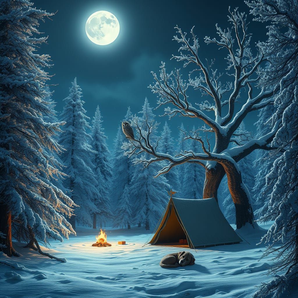 Moonlit Forest Sanctuary in Ethereal Glow