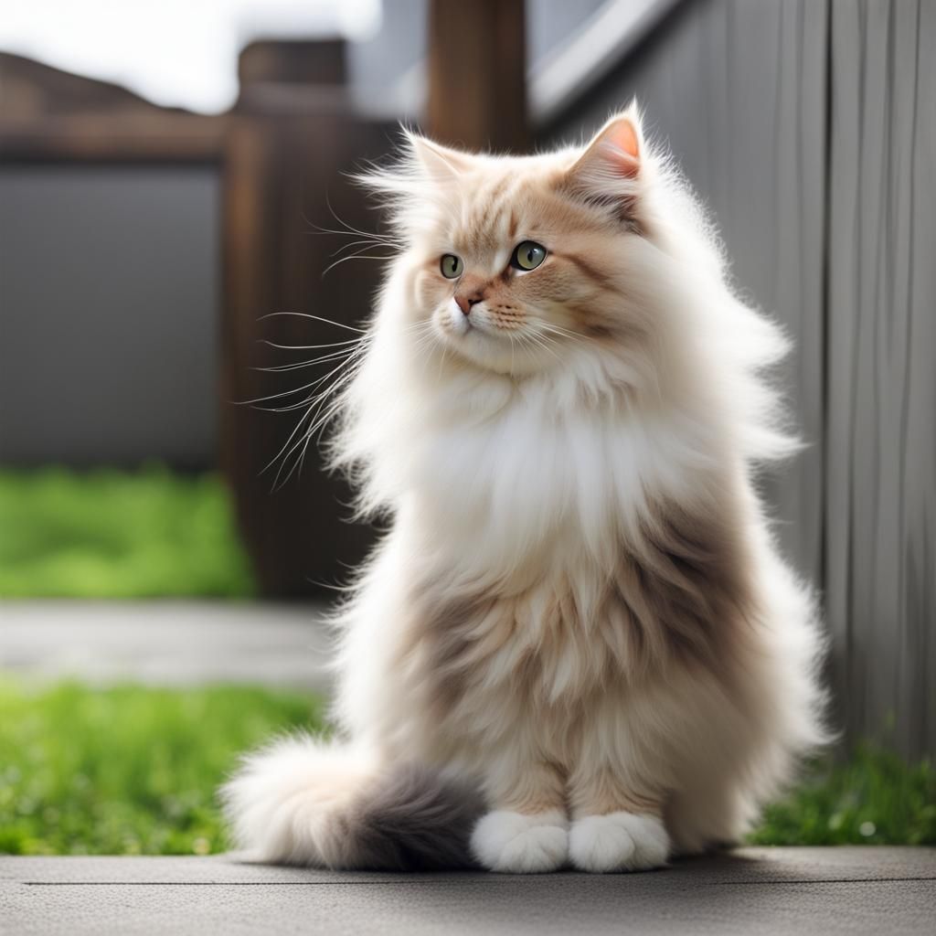 Adorable Fluffy Cat Portrait