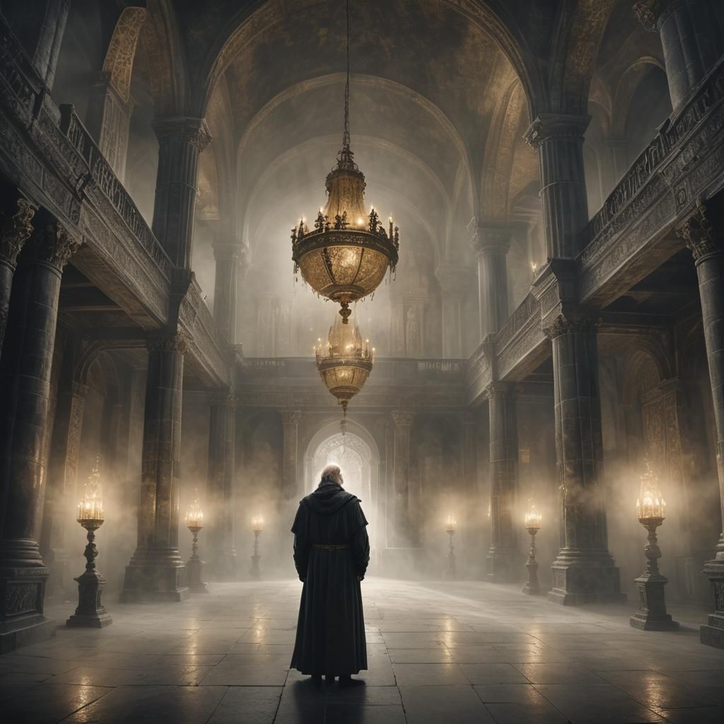 German King in Ethereal Black Stone Palace