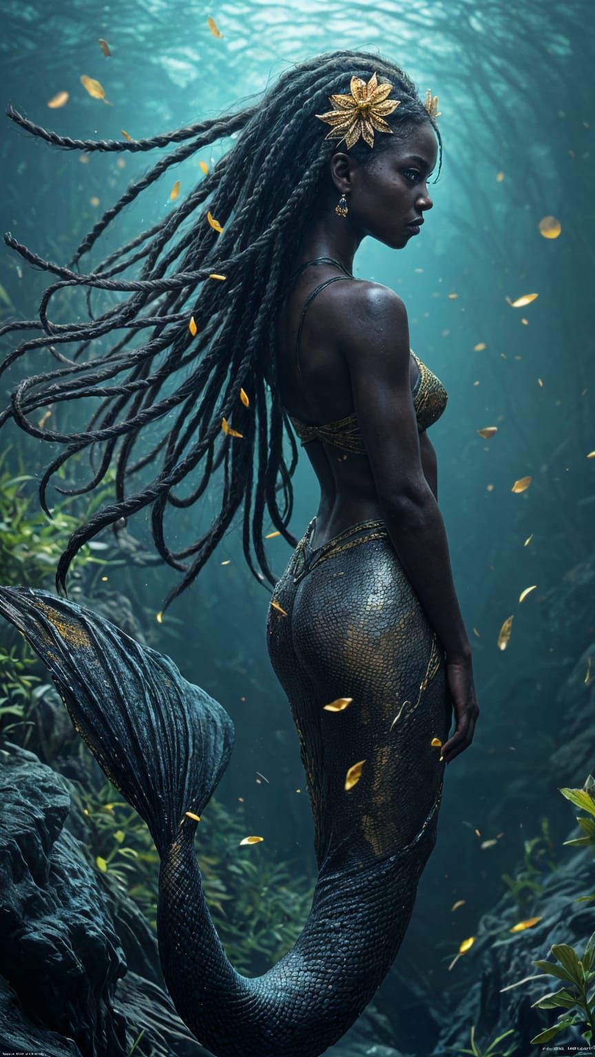 Ethereal Mermaid Goddess in Dark Fantasy Art