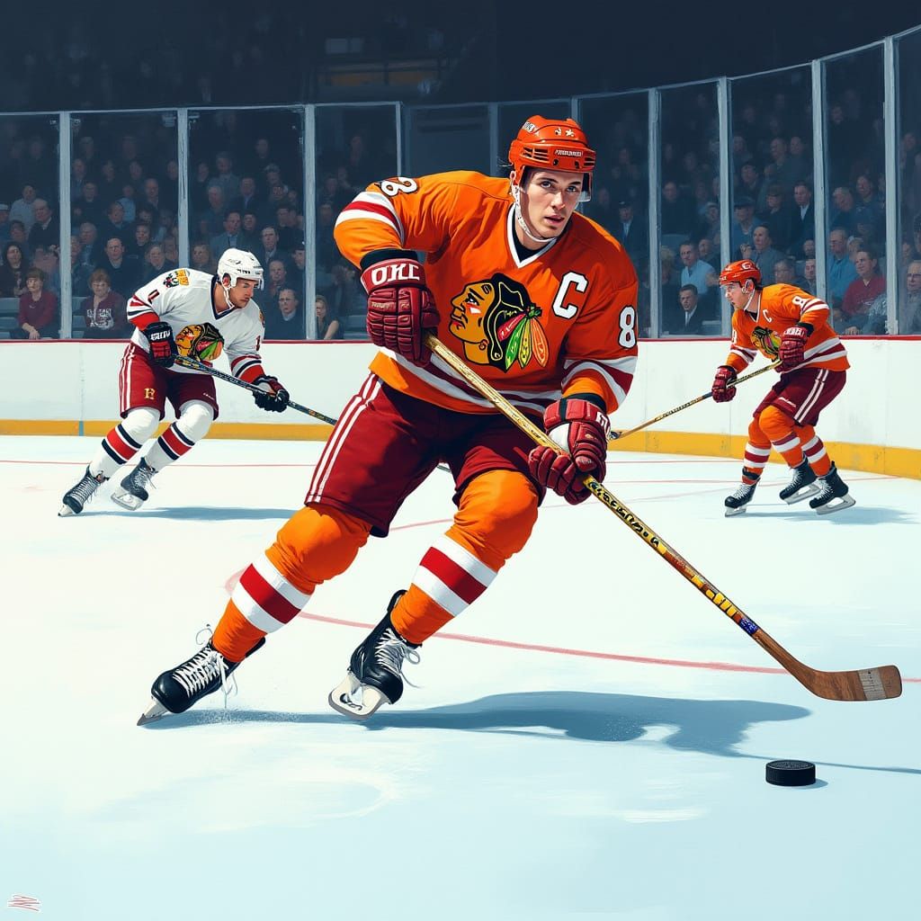 Wayne Gretzky Scores: Digital Art Hockey Triumph