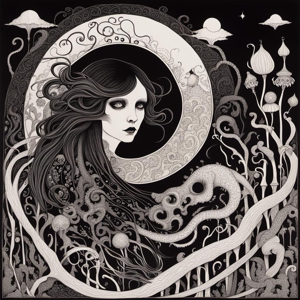 Grotesque Macabre Creatures in Intricate Ink Drawings