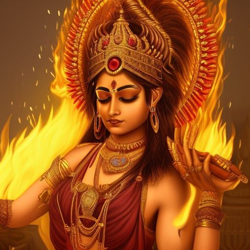 Goddess of Fire: Fantastical Matte Painting