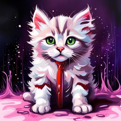 Colorful Kitten Graffiti Art: Ultra Detailed