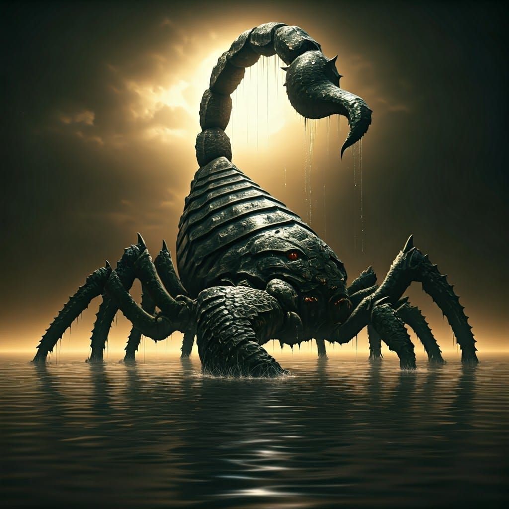 Menacing Scorpion-Crocodile Rises From Murky Swamp