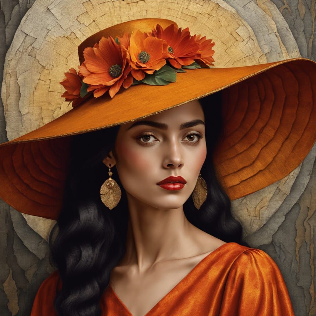 Exquisite Latina Woman in Vibrant, Dreamlike Landscape