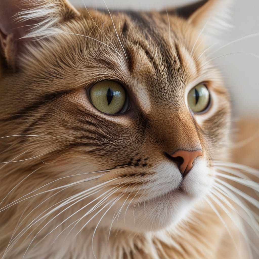 Macro Cat Whiskers in Warm Gentle Bokeh