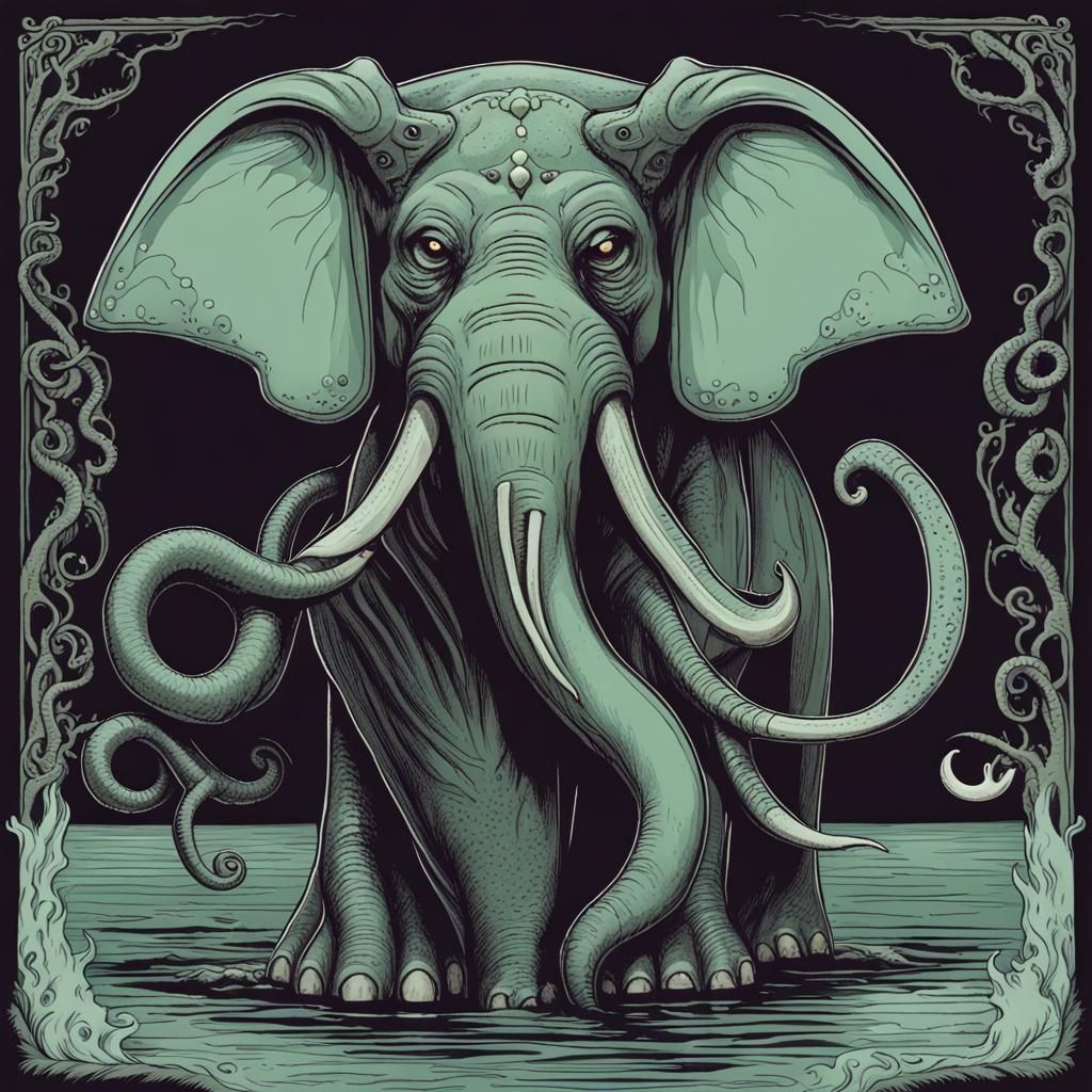 Elephant Cthulhu AI Image