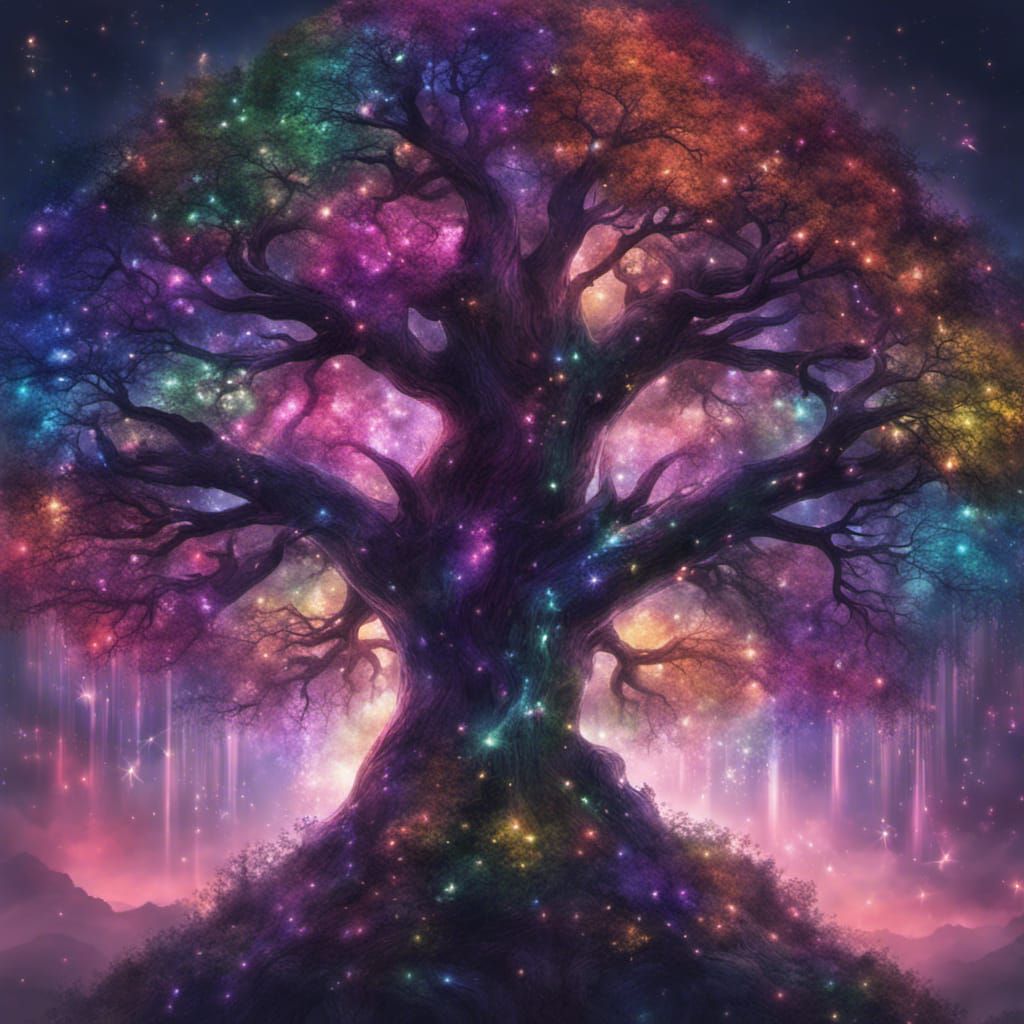 Magical Tree in Rainbow Fae Forest