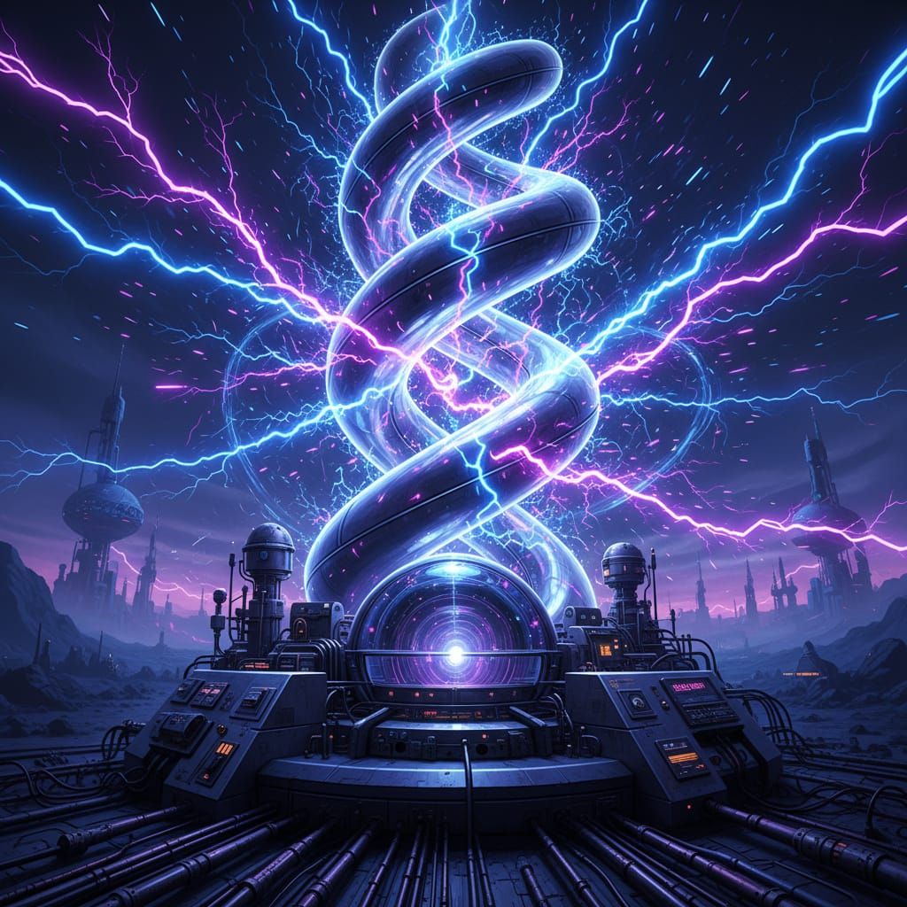 Retro-Futuristic Time Machine with Electric Energy